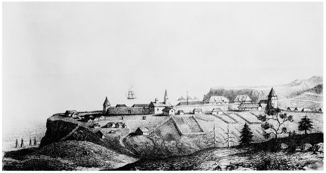 General View of Fort Ft Ross Before 1840 Russian Colony in Northern California