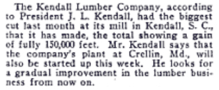 Kendall Lumber Company Kendall South Carolina