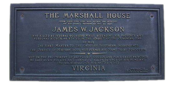 Historical Plaque Marshall House Alexandria Virginia