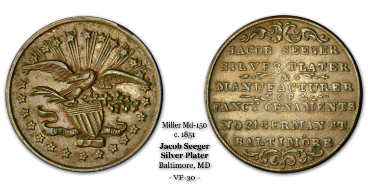 Miller MD-150 Jacob Seeger c.1851 Baltimore Silver Plater Fine Copper