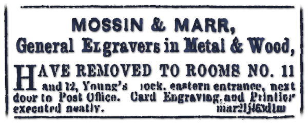 Mossin & Marr General Engravers in Metal and Wood