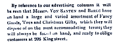 Von Santen & Bernard S. Baruc Christmas Newspaper