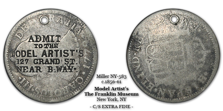 Miller NY-583 Admit To The Model Artist's 127 Grand St Near B'Way