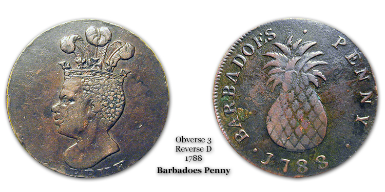 1788 Barbadoes Penny Obverse 3 Reverse D
