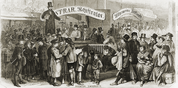 Immigrants Arriving at Castle Garden, circa 1863
