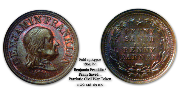Fuld 151-430c Benjamin Franklin Penny Saved 1863